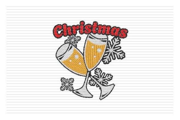 Christmas Drink Party Embroidery Glass