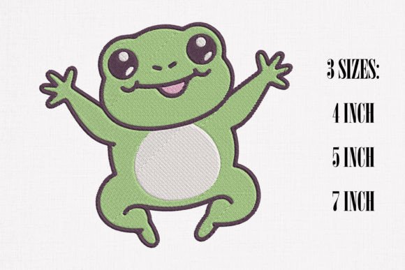 Cute Green Frog Jumping Embroidery Review