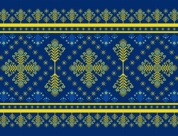 Embroidery Ethnic Floral Border Pattern Review