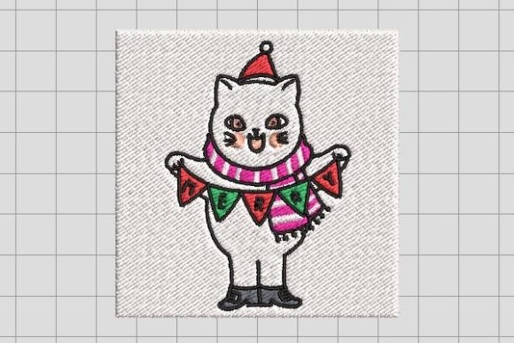 Merry Cat with Santa Hat Embroidery File Review